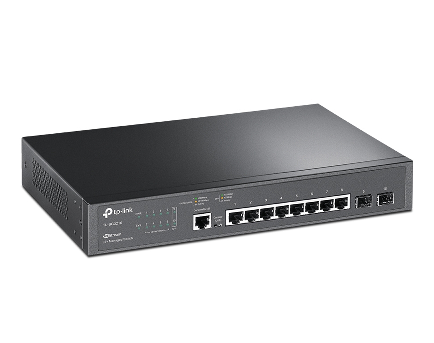 سوئیچ شبکه مدیریتی 8 پورت + 4 پورت SFP تی پی لینک مدل TL-SG3210-2